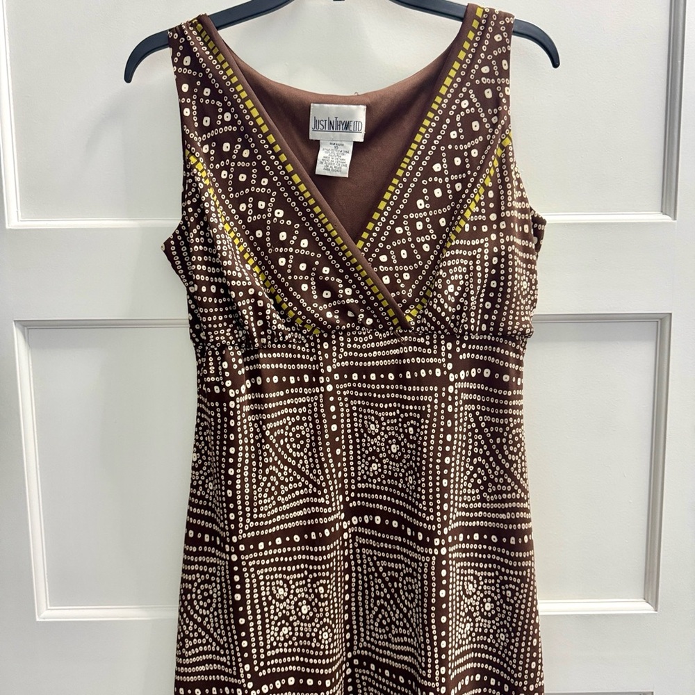 Women's Brown Patterned Dress